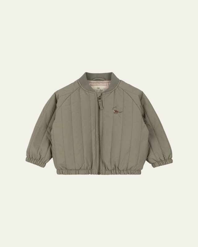 Girl's Juno Embroidered Bomber Jacket, Size 12M-10